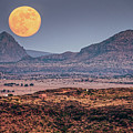 Full Moon Rising Over Mitre Peak from Davis Mountains State Park - Fort Davis West Texas