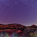 Star Trails Around Polaris Above Enchanted Rock - Fredericksburg Texas Hill Country